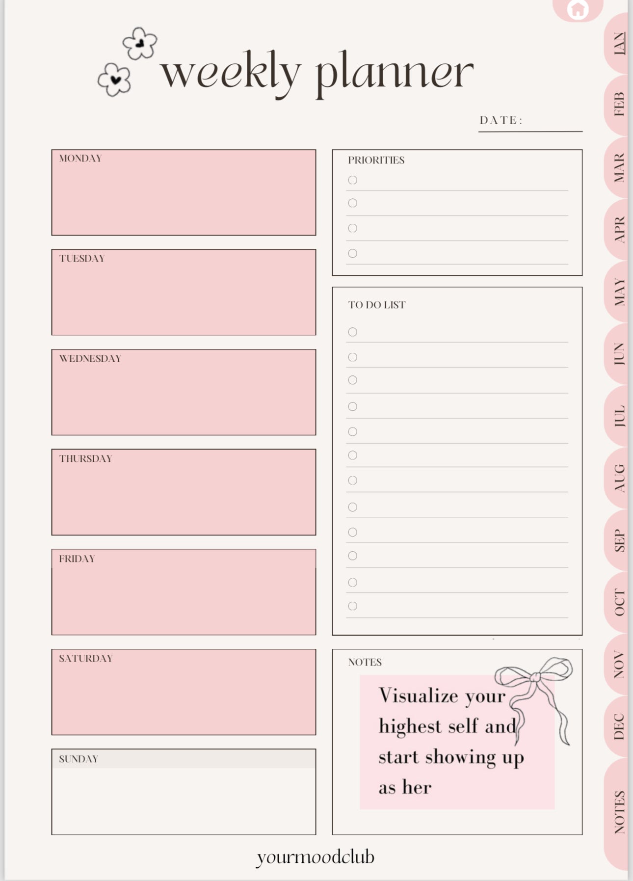 Girly Digital Glow Up Planner: Up-level Your Life with Mind, Body & Soul