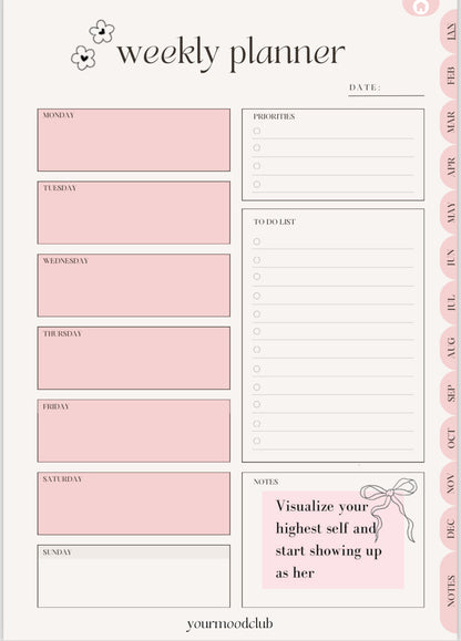 Girly Digital Glow Up Planner: Up-level Your Life with Mind, Body & Soul